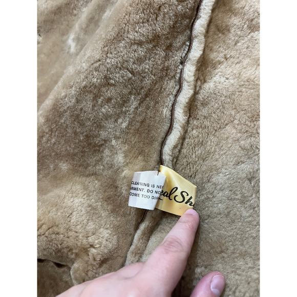 Vintage Sheepskin Sherpa Lined Double Breasted Suede Coat‎ Fits Womens L/XL - Picture 10 of 10
